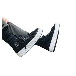 PF Flyers Unixes High-Top Black Canvas Sneakers Womens Size 9 Mens 7.5